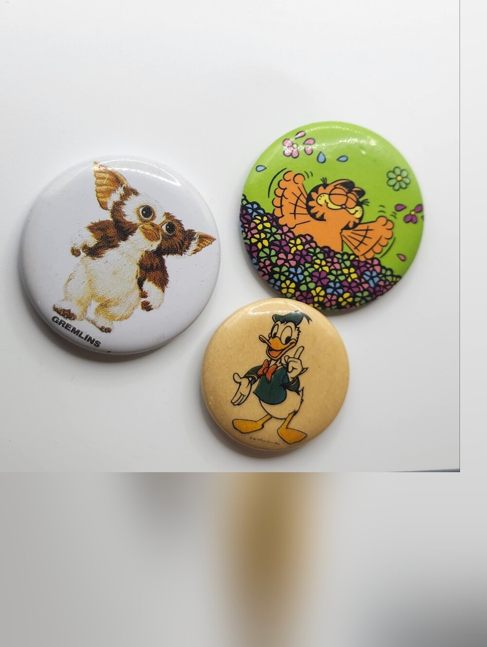 Vintage 80s Pop Culture Pin Lot (3) -  Garfield, Gremlins, Disney, Collectibles